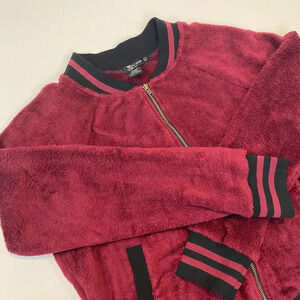 Miss Chievous maroon fleece jacket size L